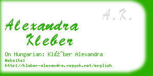 alexandra kleber business card